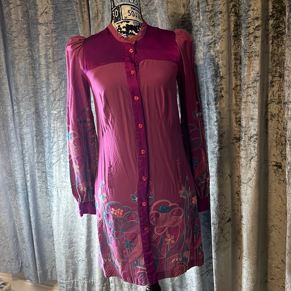 Heatherette hand embroidered dress size 2
